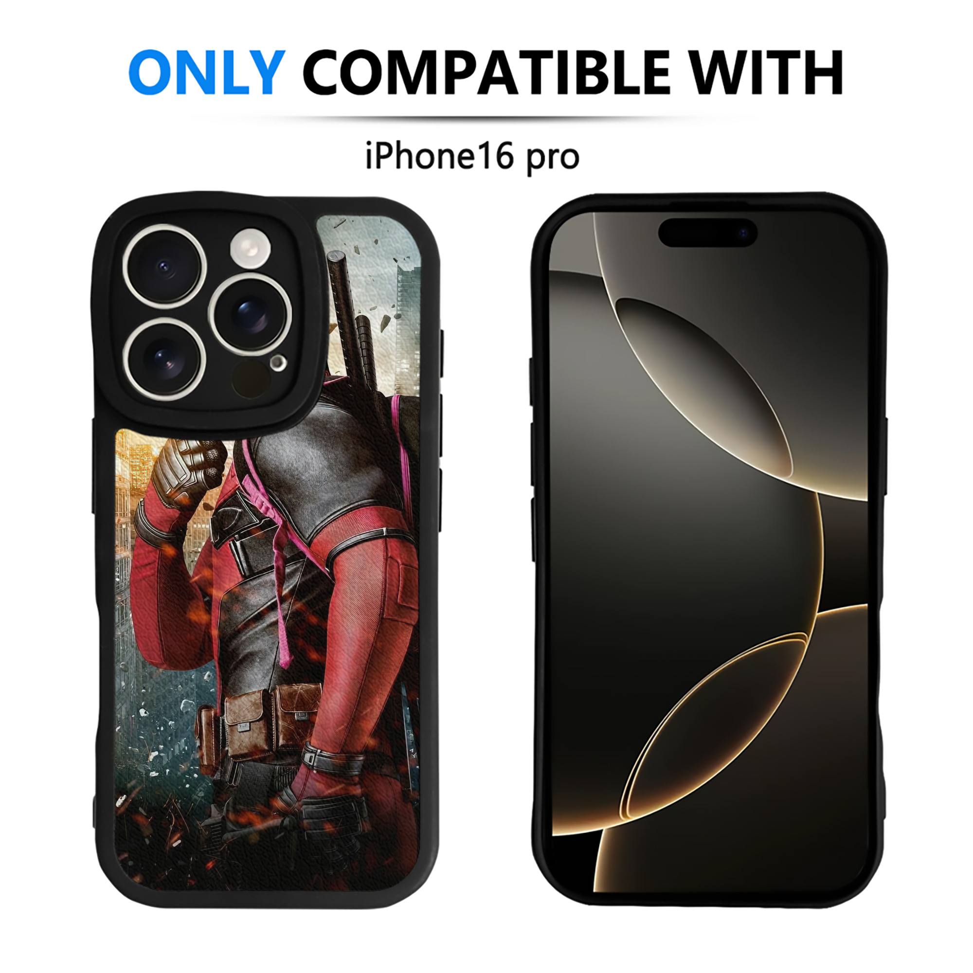 （画像用） Deadpool デッドプール 【iPhone 16シリーズ対応】シリコンスマホケース（レザー調） 材質：シリコン